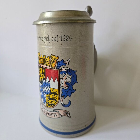 Vintage Bayern 0.5L German Beer Stein With Lid By Rastal Summerschool 1984 - Picture 15 of 16